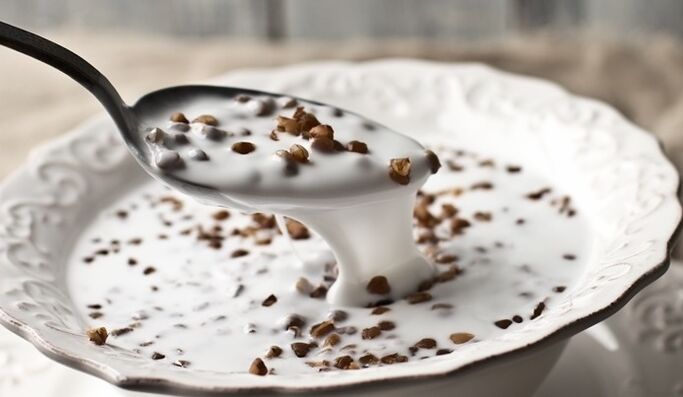 Buckwheat soaked in kefir